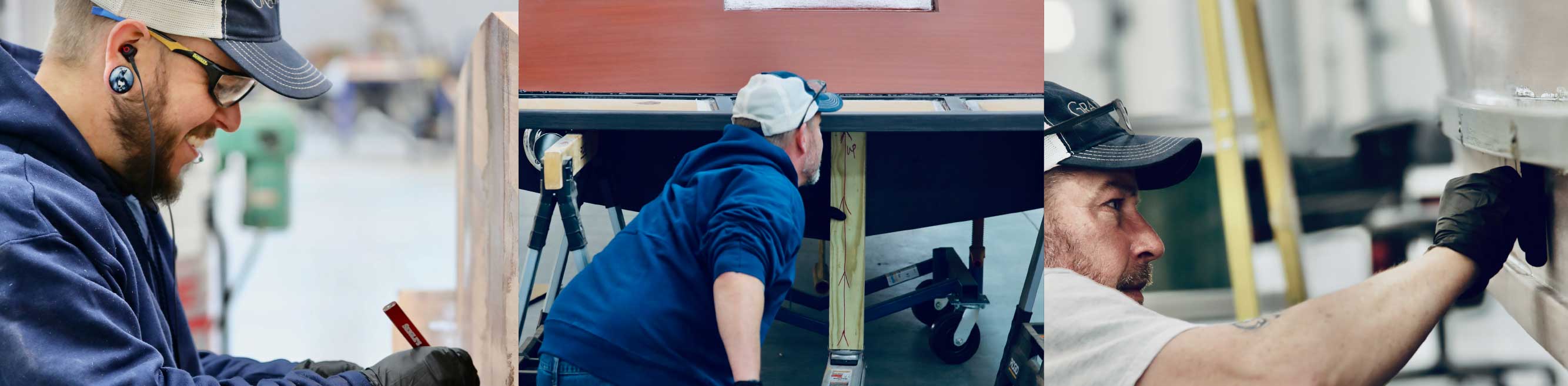 Craftsmen buuilding boats